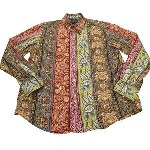 Lucky Brand Dungarees Mens XL Floral Long Sleeve Button Shirt Style 7MW1263